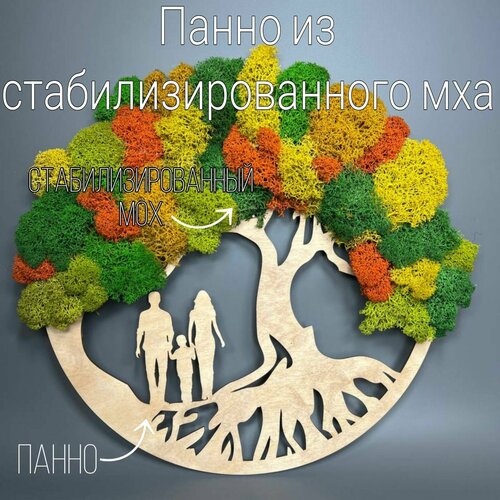 Декор для интерьера/A-lux/Панно со стабилизированным мхом/Ручная работа