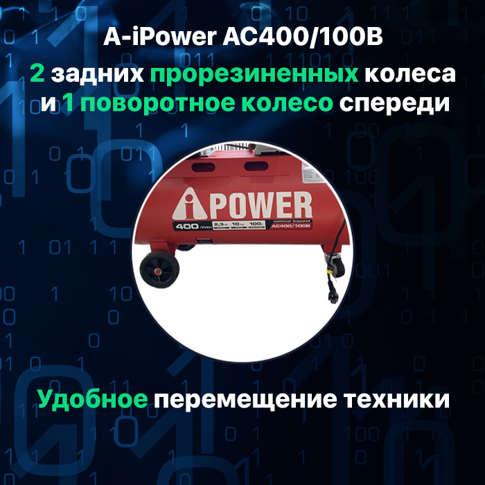 Компрессор поршневой масляный ременной A-iPower AC400/100B, 50108 - фотография № 7