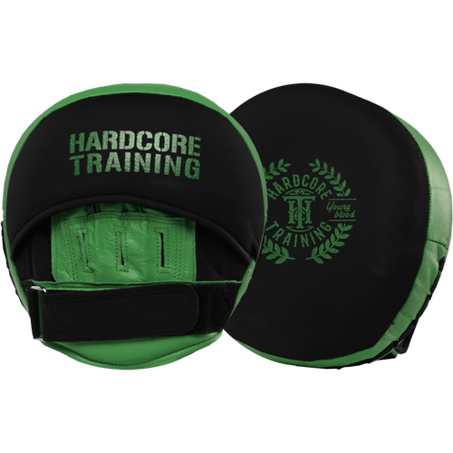 фото Профессиональные тренерские лапы для бокса hardcore training air pads green