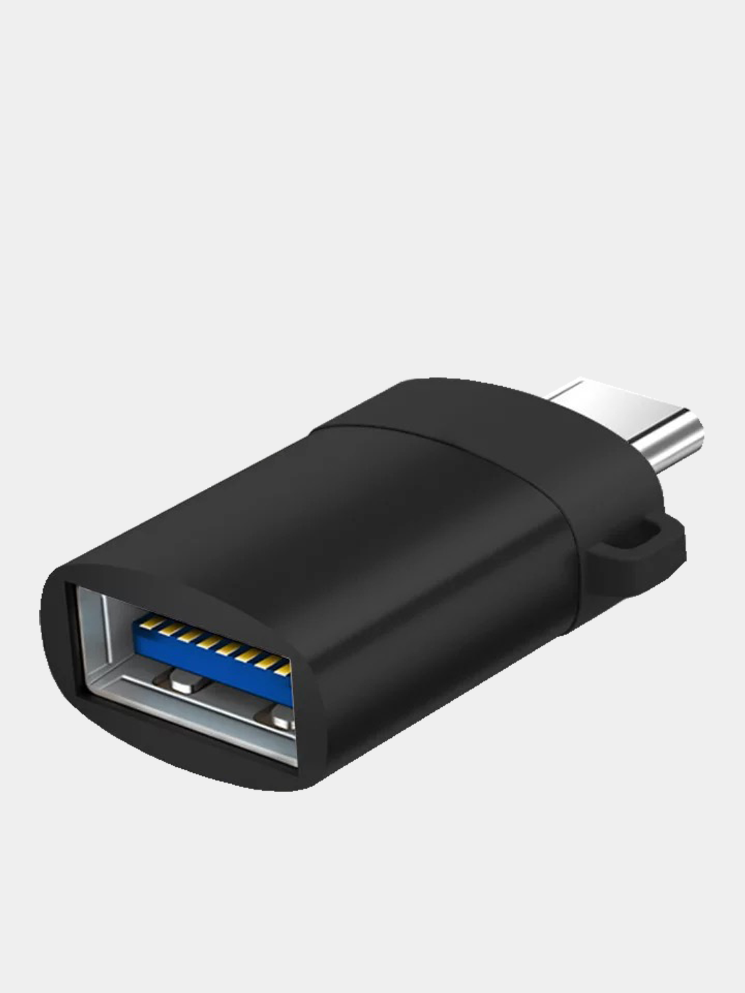 Переходник TYPE-C USB 3.0 адаптер OTG черный, высокая скорость передачи, 1 штука — фото 1