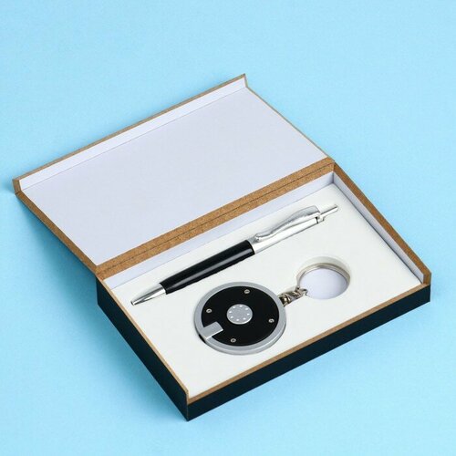 SUI Набор подарочный 2в1 ручка фонарик черный 413₽