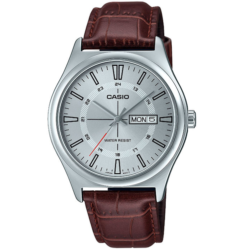 фото Наручные часы casio collection men, серебряный, коричневый