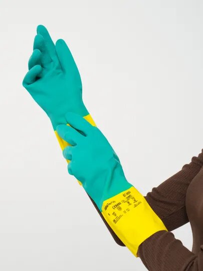 фото Перчатки ANSELL ALPHATEC 87-900 зеленые с желтым