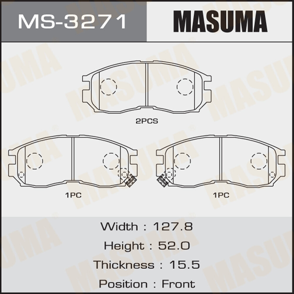 Колодки Дисковые Masuma (1/12) Masuma арт. MS-3271