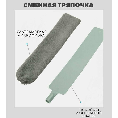 Сменная насадка для плоской щелевой швабры /Good Ideas/ тряпка из микрофибры 1 шт.