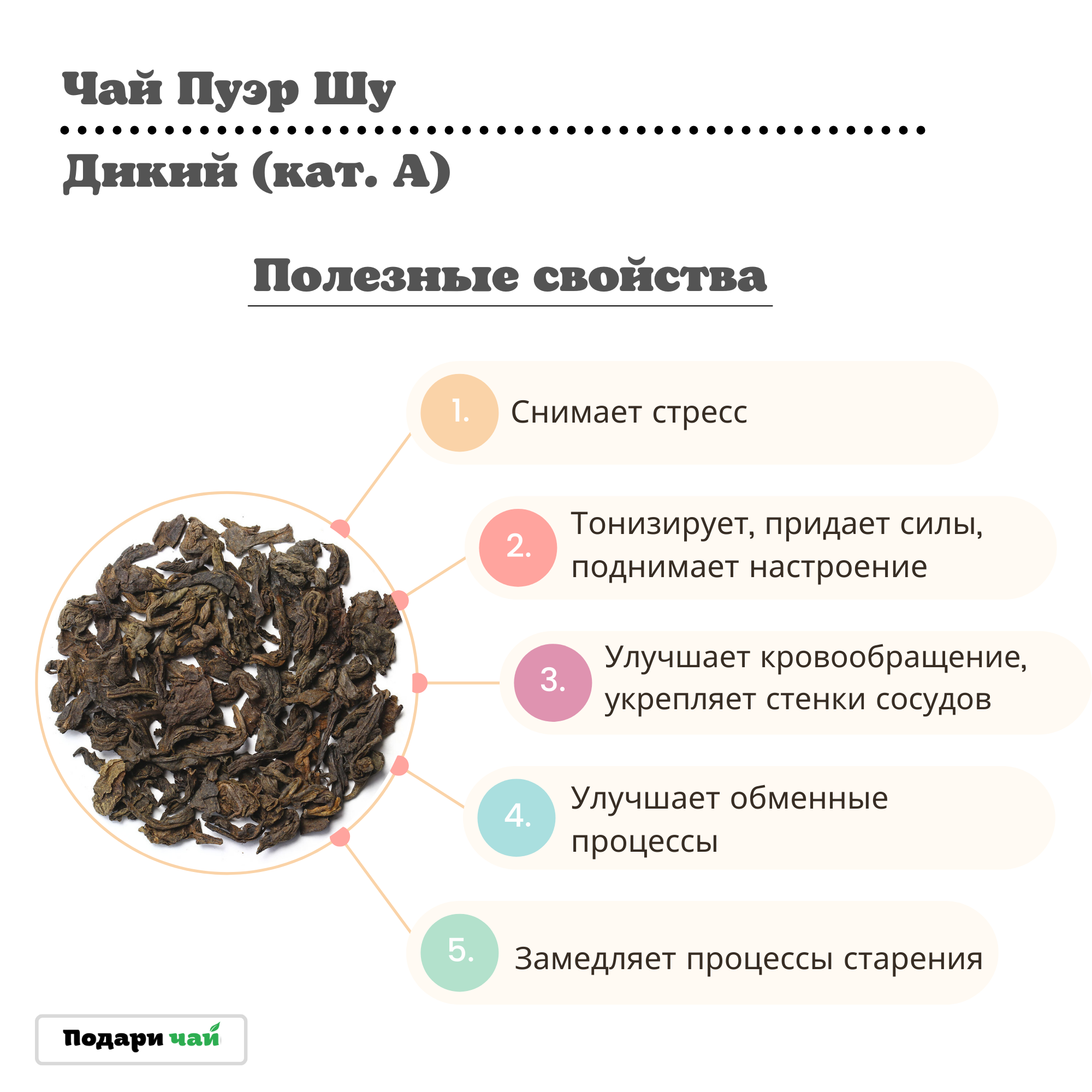 Подарок ко дню рождения "Большое ассорти Пуэров", Подарочный набор из 6-и видов чая — фото 1
