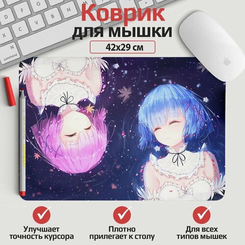 Коврик для мыши Re Zero - Рем и Рам 42*29 см. Арт. KOW0383