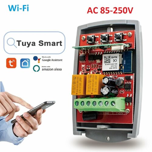 Универсальный приемник SMG-8112 с Wifi, Tuya (85-250V) для ворот, шлагбаума, электроприборов