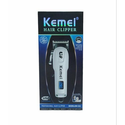 Беспроводная машинка для стрижки с дисплеем KEMEI KM-232 цвет белый 138000₽