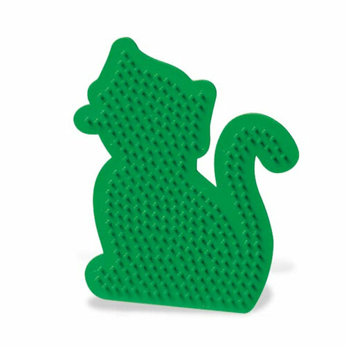 Основа для термомозаики (пегборд) SES Creative Котик зеленый, 1 шт, 5 лет+ бусинки для термомозаики 1000 штук с блестками