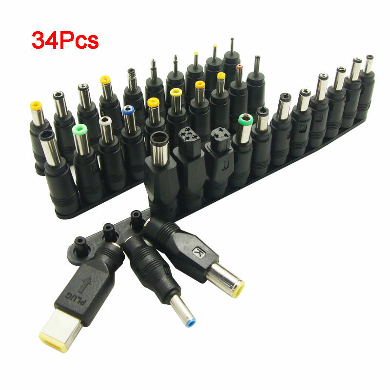 Набор из 34-х разъемов переходников для зарядки ноутбуков (34pcs/Set 5.5x2.1mm Multi-type Male Jack)