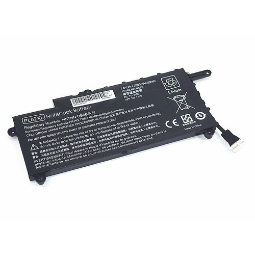Аккумулятор для ноутбука HP Pavilion x360 11-n (PL02) 7.6V 29Wh OEM черная