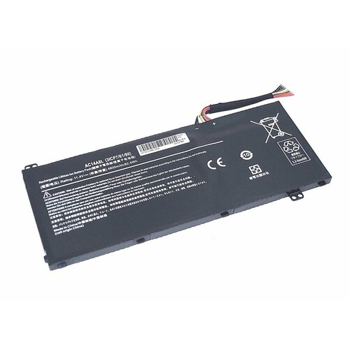 Аккумуляторная батарея для ноутбука Acer Aspire VN7 (AC14A8L-3S1P) 11.4V 4605mAh OEM черная аккумулятор для ноутбука acer aspire vn7 ac14a8l 3s1p 11 4v 4605mah