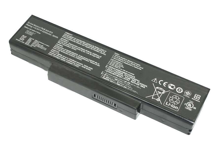 Аккумулятор для ноутбука Asus K72, N71, N73, X72 Series. 10.8V 5200mAh A32-K72, A33-K72