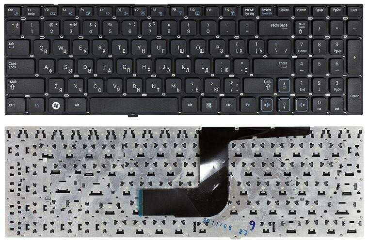 Клавиатура для ноутбука Samsung RC510, RC520, RV509, RV511, RV513, RV515, RV518, RV520, Черная