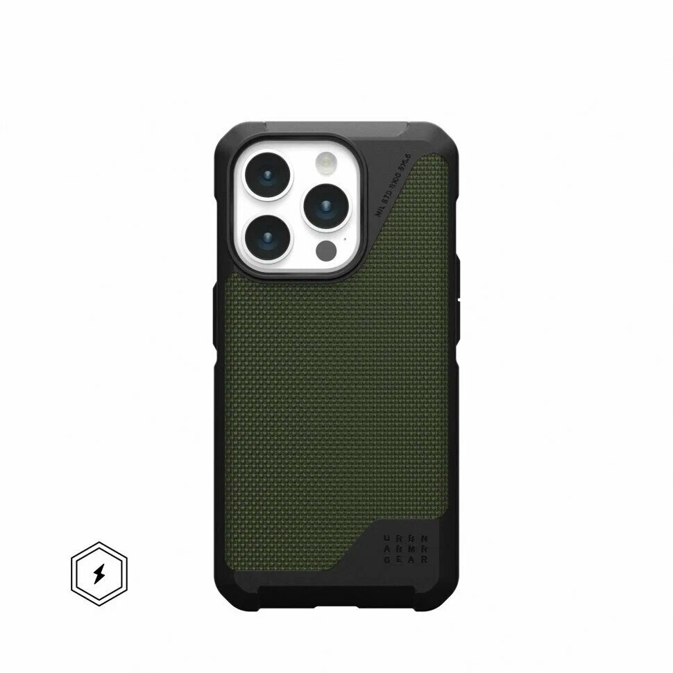 Чехол UAG Metropolis LT с MagSafe для iPhone 15 Pro Max оливковый (Kevlar Olive)