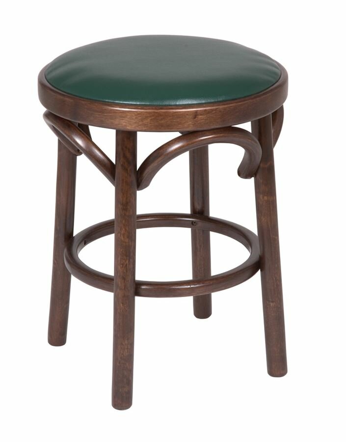 фото Табурет Венский мягкий (темный тон, экокожа Зеленая)