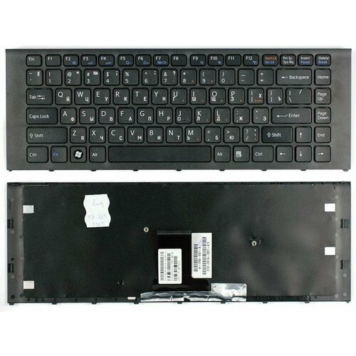 Клавиатура для ноутбука Sony Vaio VPC-EA черная c черной рамкой клавиатура для ноутбука sony vaio vpc eh белая с рамкой