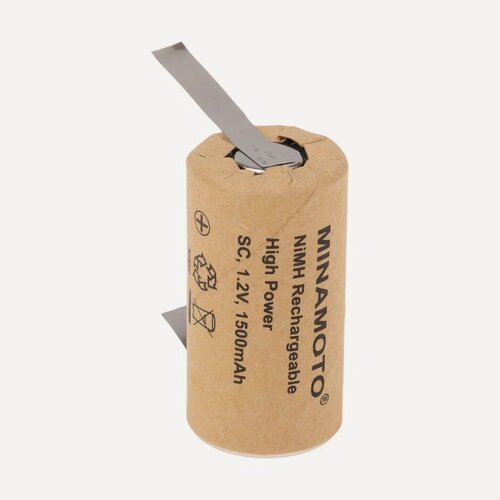 Изображение товара Аккумулятор MINAMOTO MН-1500SC/НР, NiMH, 1.2 В, 1500 мАч с лепестковыми выводами PK1