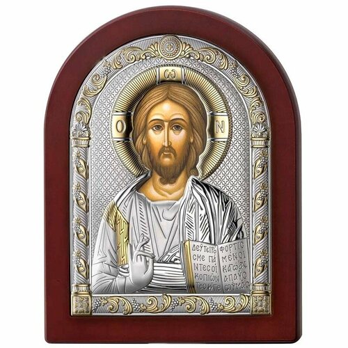 Икона Иисуса Христа в серебряном окладе.