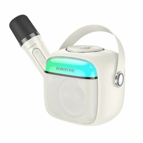 BorofoneКолонка LED Mini Karaoke BT Блютуз с микрофоном молочно-белая 1500mAh BP15 1990₽