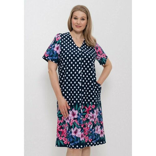 фото Халат cleo, размер 56, синий