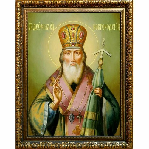 Феофил Печерский, Новгородский, преподобный архиепископ. Икона на холсте.