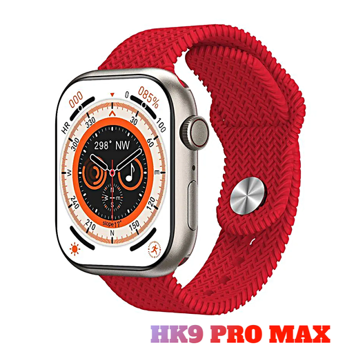 Смарт часы HK9 PRO MAX Умные часы PREMIUM Series Smart Watch LSD, iOS, Android, Bluetooth звонки, Уведомления, Красный