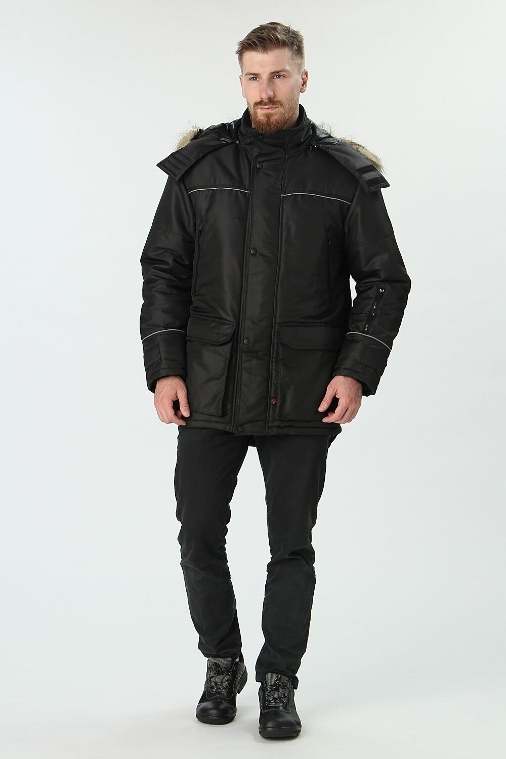 Куртка рабочая зимняя Аляска-Люкс, черный (56-58; 170-176)