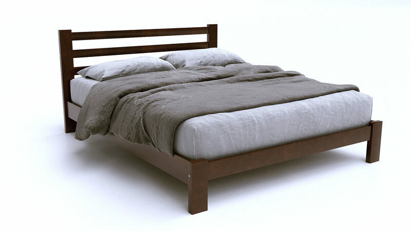 Кровать Ника Массив 160х200см без матраца Боринское мебель орех