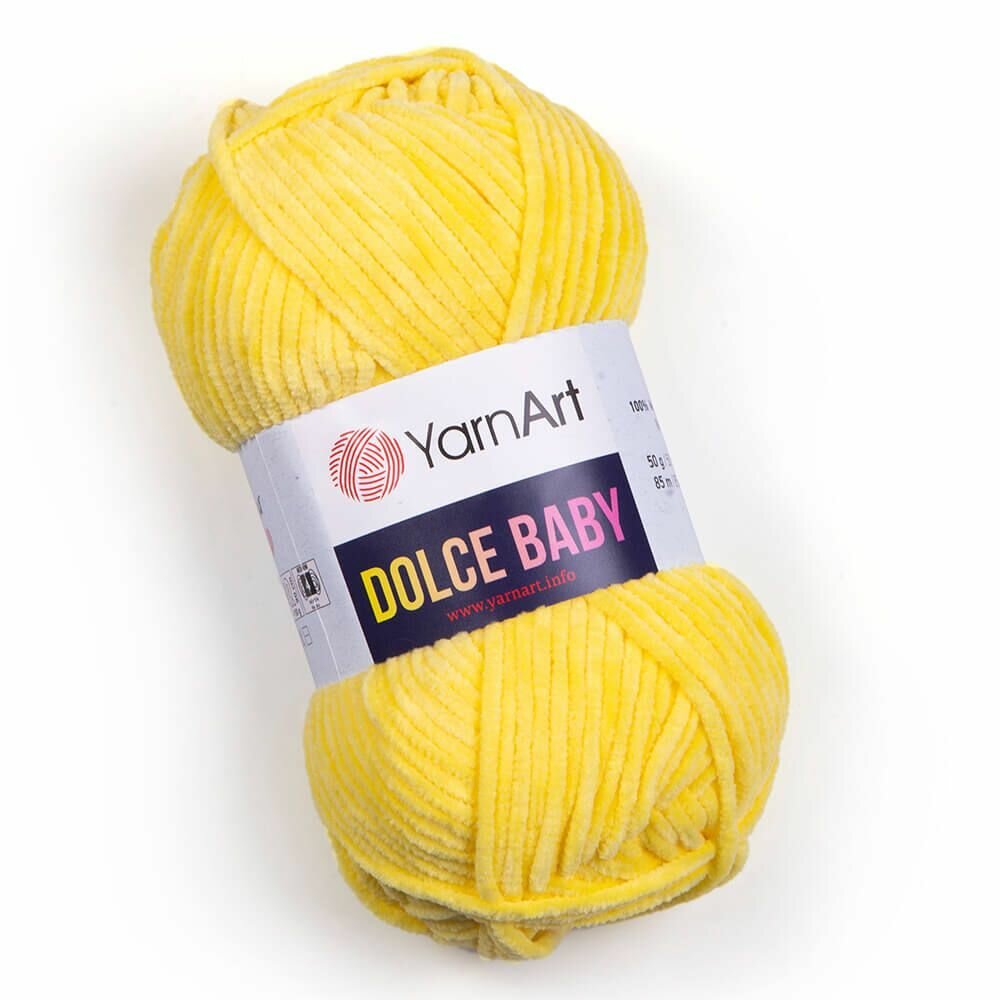 Пряжа Dolce Baby (YarnArt), лимон - 761, 100% микрополиэстер, 5 мотков, 50 г, 85 м.