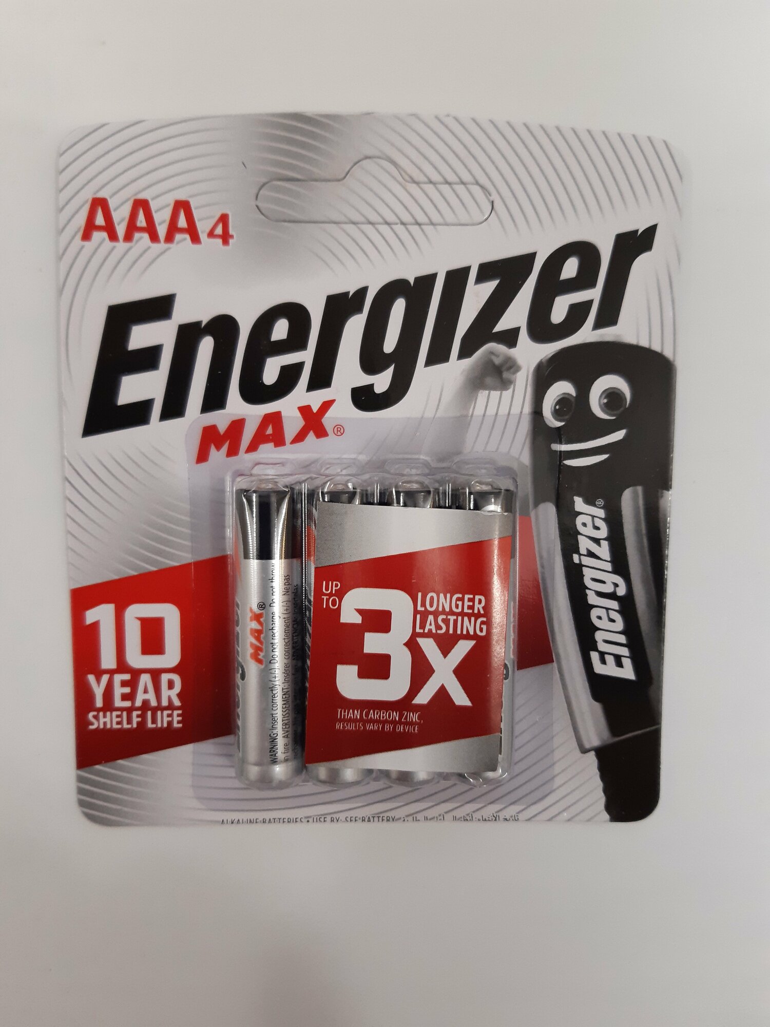 Батарейка LR3 AAA ENERGIZER MAX ALKALAINE (до 2033 года) (упаковка 4 штуки)