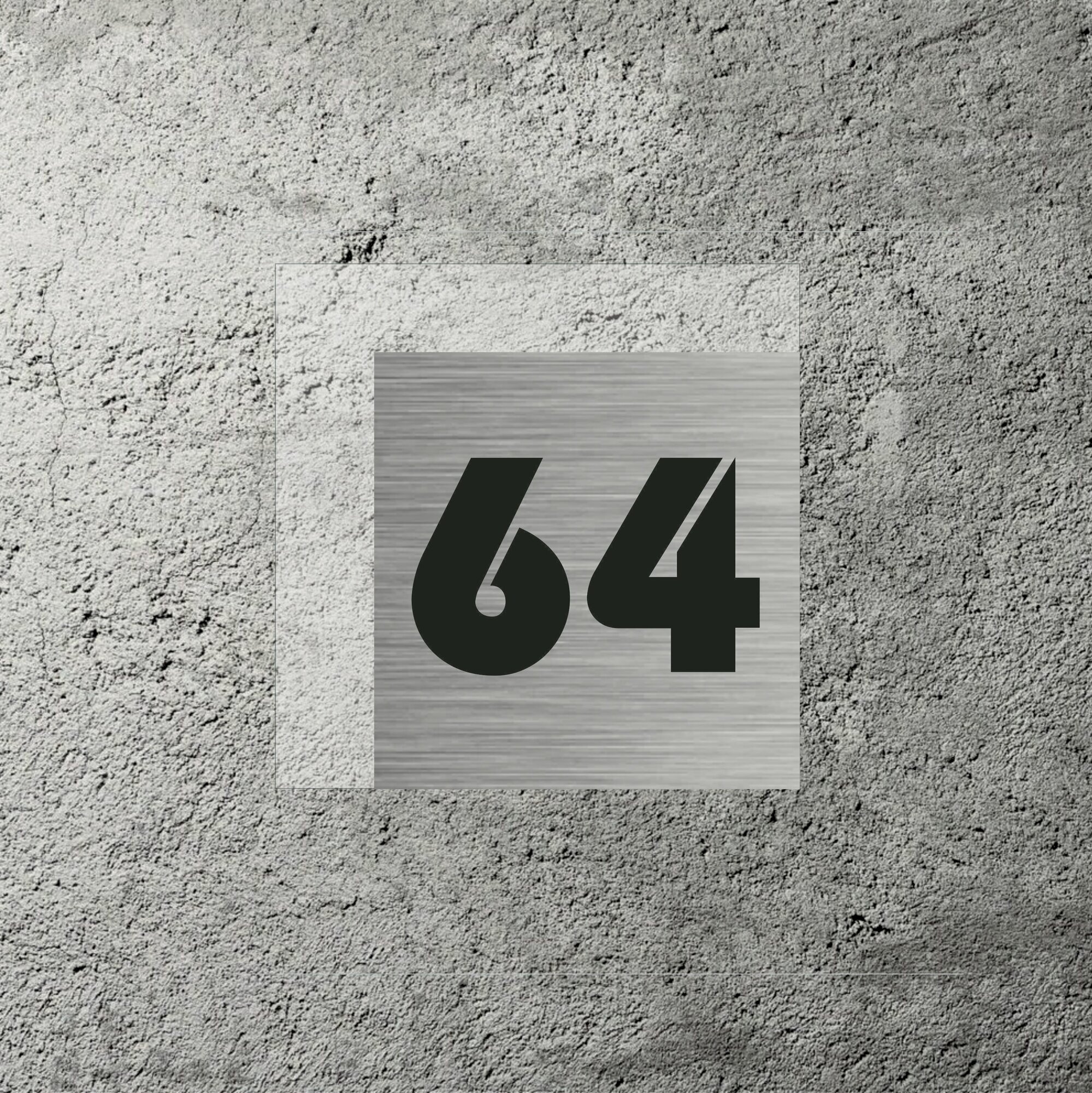 Цифры на дверь квартиры, табличка самоклеящаяся, 12х12см, царапанное серебро - фотография № 1