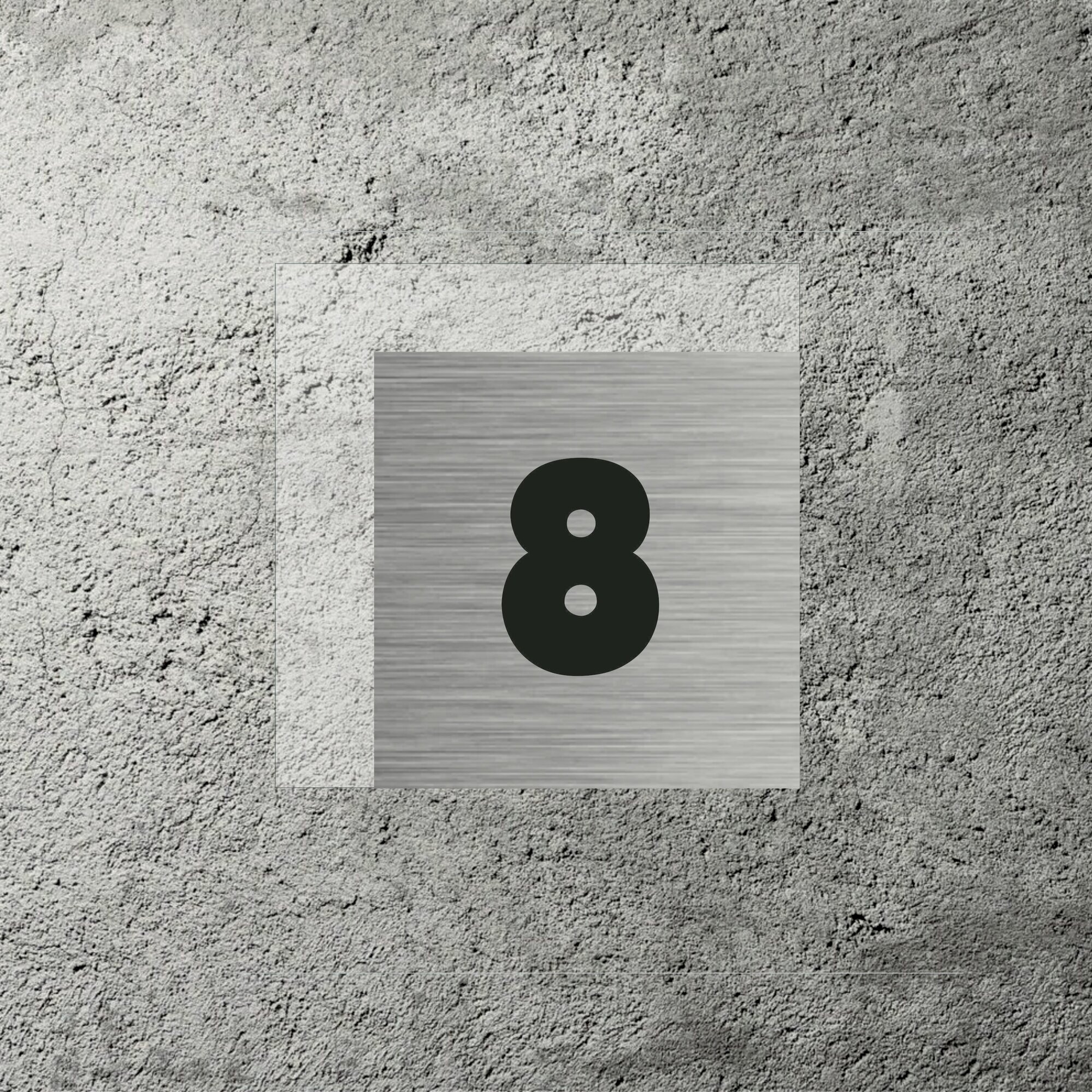 Цифры на дверь квартиры, табличка самоклеящаяся, 12х12см, царапанное серебро - фотография № 1