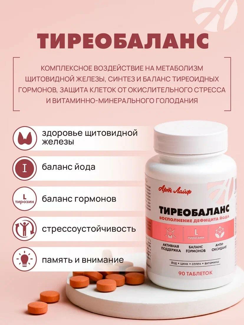 Картинки Тиреобаланс Арт Лайф. Поддержка функций щитовидной железы, 90 таблеток