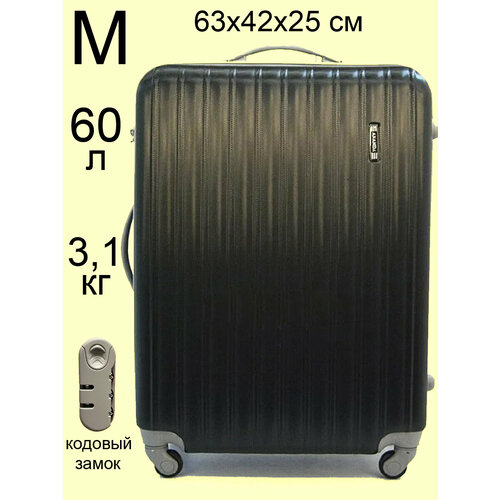 Чемодан ANANDA, 60 л, размер M, черный чемодан ananda 55 л размер m бордовый