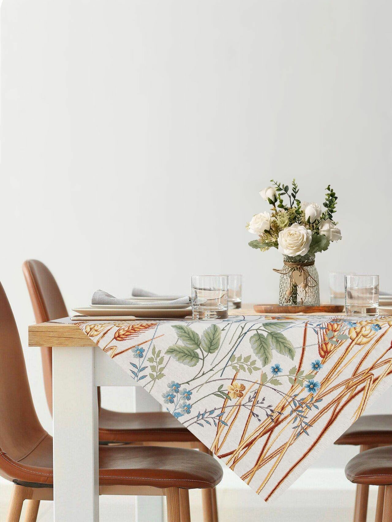 фото Скатерть Le Gobelin Колоски 100х100 см