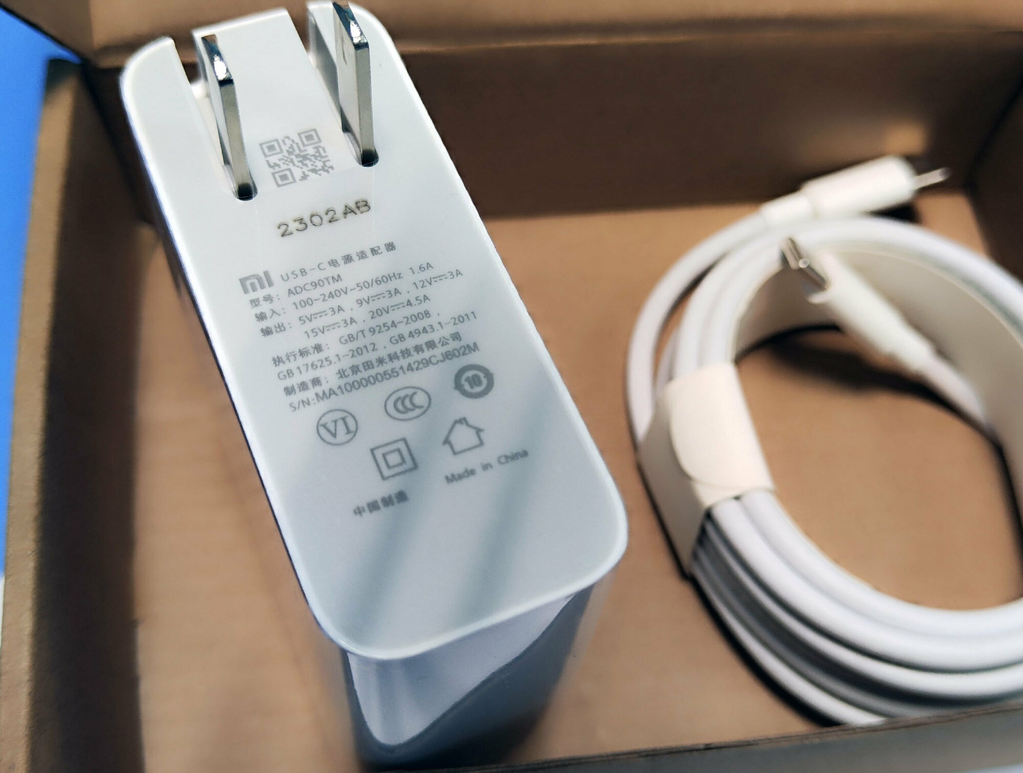 Блок питания для ноутбука Xiaomi Mi ADC90TM Notebook Pro 20V-4.5A Type-C 90W — фото 4