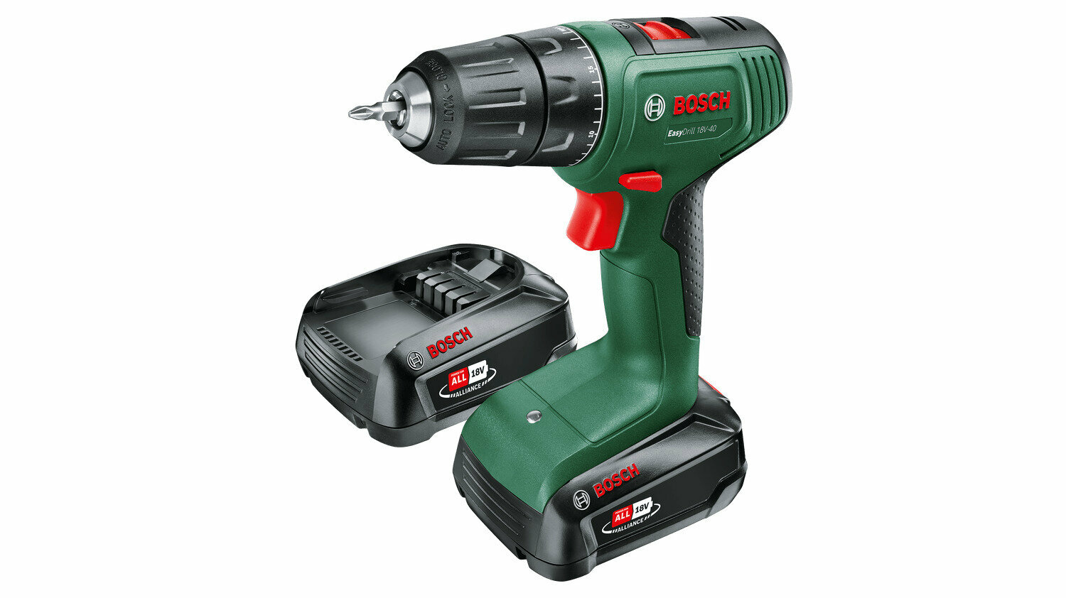 Дрель-шуруповерт Bosch EasyDrill 18V-40, 2Ач, с двумя аккумуляторами [06039d8005]