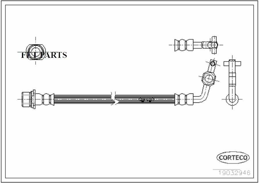 Тормозной шланг передний (305mm) corteco арт. 19032946 - CORTECO арт. 19032946