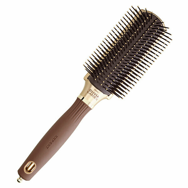 Щётка для укладки волос Expert Style Control Nylon Bristles Gold&Brown 9 рядов, Olivia Garden