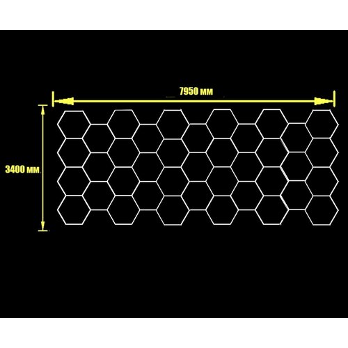 Комплект модульное светодиодное освещение соты в детейлинг 3.4х7.95 м / светильник в гараж/ сервис / СТО