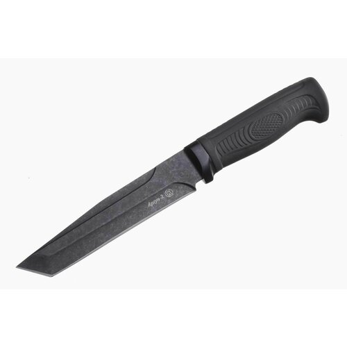 Нож разделочный туристический АРГУН-2 черный, сталь AUS-8, рукоять Эластрон