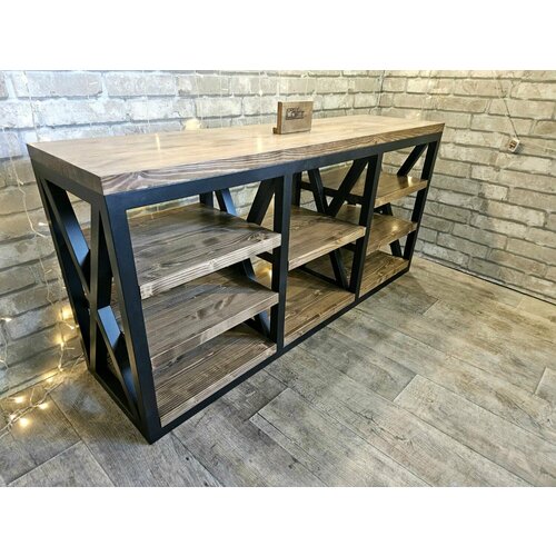 Тумба под телевизор лофт Raka-11, с размерами 166х56х45 см