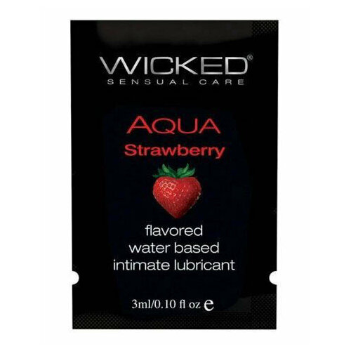 Лубрикант с ароматом клубники Wicked Aqua Strawberry - 3 мл. вкусовой лубрикант strawberry lubricant с ароматом клубники 100 мл