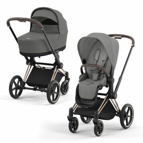 Коляска 2 в 1 Cybex Priam IV Mirage Grey, шасси rosegold