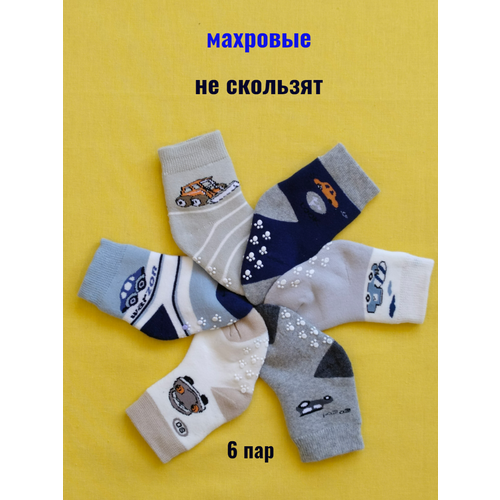 Термоноски Фенна, 6 пар, размер 6-12, синий, серый