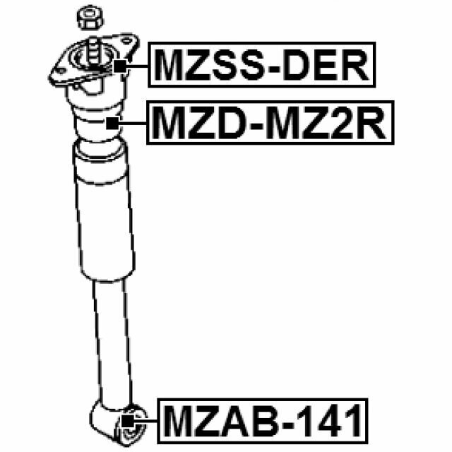 FEBEST MZD-MZ2R (1305429 / DD322870XD / MZDMZ2R) отбойник аморт Ford (Форд) Fiesta (Фиеста) / Fusion (Фюжин) 01-08 зад