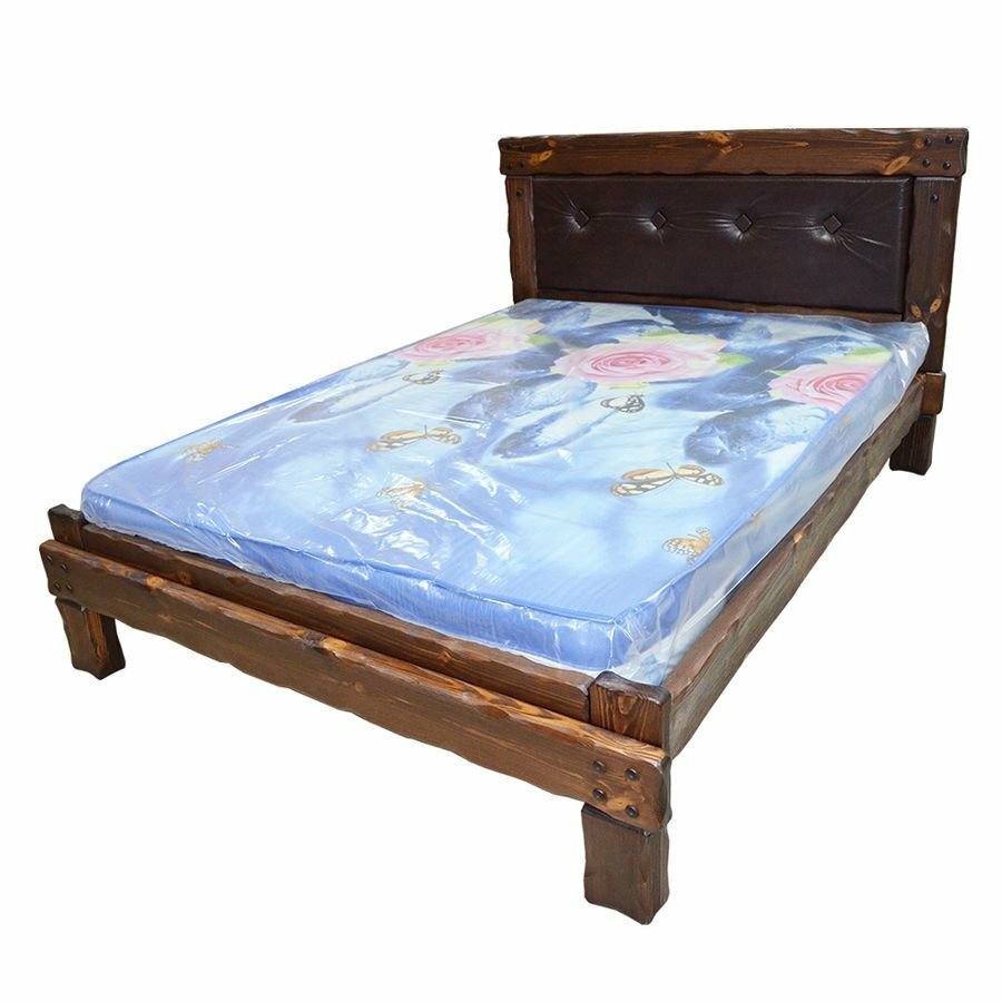Кровать деревянная ммк-древ "Купец 2" мягкая спинка 120*200 светлый орех