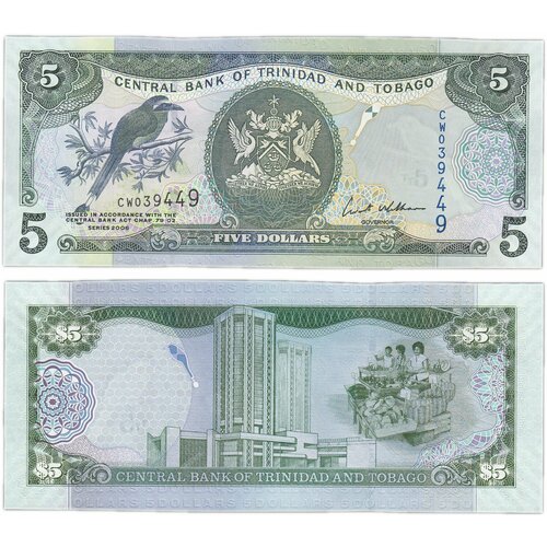 Тринидад и Тобаго 5 долларов 2006 (2017) банкнота номиналом 10 долларов 1985 года тринидад и тобаго
